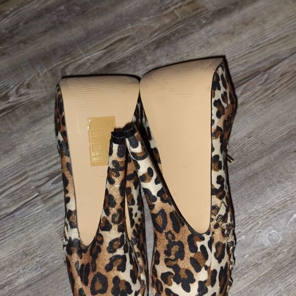 Yoki  leapard print   bow  sexy pole night out heels Sz 8.5 - Picture 10 of 11